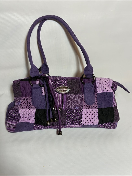 Donna Sharp Handbags - Donna Sharp Patchwork Purple Shoulder Bag with Tassel Detail